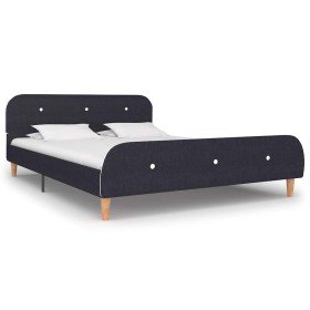 Estructura de cama sin colchón Tela gris oscuro 135x190 cm Estructura de cama sin colchón Tela gris oscuro 135x190 cm