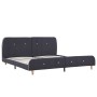 Estructura de cama sin colchón tela gris oscuro 150x200 cm