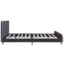 Estructura de cama sin colchón tela gris oscuro 150x200 cm