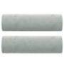 Cojines decorativos 2 uds terciopelo gris claro Ø15x50 cm