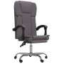 Silla de oficina reclinable cuero sintético gris