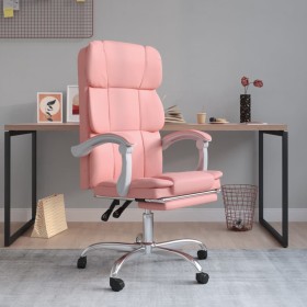 Silla de oficina reclinable cuero sintético rosa Silla de oficina reclinable cuero sintético rosa