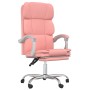 Silla de oficina reclinable cuero sintético rosa