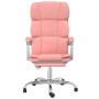 Silla de oficina reclinable cuero sintético rosa