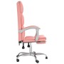 Silla de oficina reclinable cuero sintético rosa