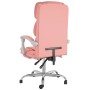 Silla de oficina reclinable cuero sintético rosa