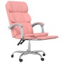 Silla de oficina reclinable cuero sintético rosa