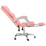 Silla de oficina reclinable cuero sintético rosa