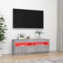 TV-Schrank mit LED-Leuchten betongrau 100x35x40 cm von vidaXL, TV-Möbel - Ref: Foro24-804458, Preis: 91,36 €, Rabatt: %