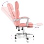 Silla de oficina reclinable cuero sintético rosa