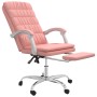 Silla de oficina reclinable cuero sintético rosa