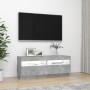 TV-Schrank mit LED-Leuchten betongrau 100x35x40 cm von vidaXL, TV-Möbel - Ref: Foro24-804458, Preis: 91,36 €, Rabatt: %