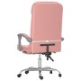 Silla de oficina reclinable masaje cuero sintético rosa