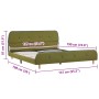 Estructura de cama sin colchón de tela verde 135x190 cm