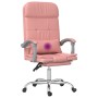 Silla de oficina reclinable masaje cuero sintético rosa