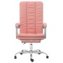 Silla de oficina reclinable cuero sintético rosa