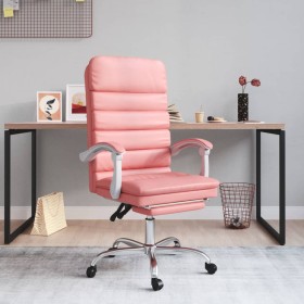 Silla de oficina reclinable masaje cuero sintético rosa Silla de oficina reclinable masaje cuero sintético rosa