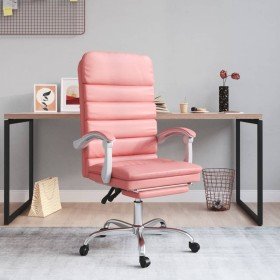 Silla de oficina reclinable masaje cuero sintético rosa Silla de oficina reclinable masaje cuero sintético rosa