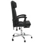 Silla de oficina reclinable masaje cuero sintético negro