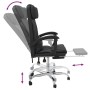 Silla de oficina reclinable masaje cuero sintético negro