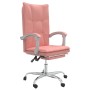 Silla de oficina reclinable cuero sintético rosa