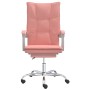 Silla de oficina reclinable cuero sintético rosa