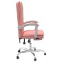 Silla de oficina reclinable cuero sintético rosa