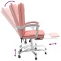 Silla de oficina reclinable cuero sintético rosa