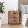 Mesita de noche madera maciza pino reciclada marrón 40x30x55 cm en Mesitas de noche | Comprar online en Foro24