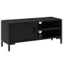 Mueble para TV madera maciza de pino negro 90x30x40 cm en Muebles TV | Comprar online en Foro24
