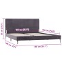 Estructura de cama sin colchón de tela gris 135x190 cm
