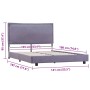 Estructura de cama sin colchón de tela gris claro 135x190 cm