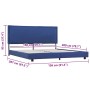 Estructura de cama sin colchón de tela azul 150x200 cm
