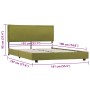 Estructura de cama sin colchón de tela verde 135x190 cm