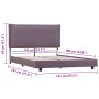 Estructura de cama sin colchón tela taupe 135x190 cm