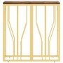 Mesa consola acero inoxidable y madera maciza reciclada dorada