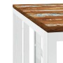 Mesa de centro acero inoxidable y madera reciclada plateada