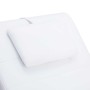 Diván de masaje con almohada de cuero sintético blanco
