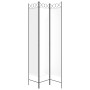 Biombo divisor de 3 paneles de tela blanco 120x220 cm