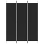Biombo divisor de 3 paneles de tela negro 150x200 cm