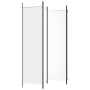 Biombo divisor de 4 paneles de tela blanco 200x200 cm