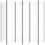 Biombo divisor de 6 paneles de tela blanco 300x200 cm