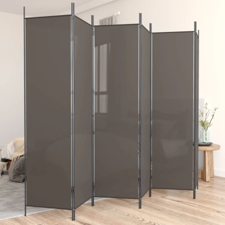 Biombo divisor de 6 paneles de tela gris antracita 300x200 cm en Divisores de ambientes | Comprar online en Foro24