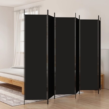 Biombo divisor de 6 paneles de tela negro 300x200 cm en Divisores de ambientes | Comprar online en Foro24