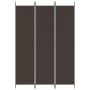 Biombo divisor de 3 paneles de tela marrón 150x220 cm