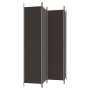 Biombo divisor de 4 paneles de tela marrón 200x220 cm