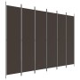 Biombo divisor de 6 paneles de tela marrón 300x220 cm