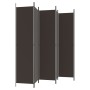 Biombo divisor de 6 paneles de tela marrón 300x220 cm