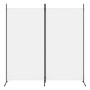 Biombo divisor de 2 paneles de tela blanco 175x180 cm