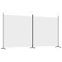 Biombo divisor de 2 paneles de tela blanco 348x180 cm